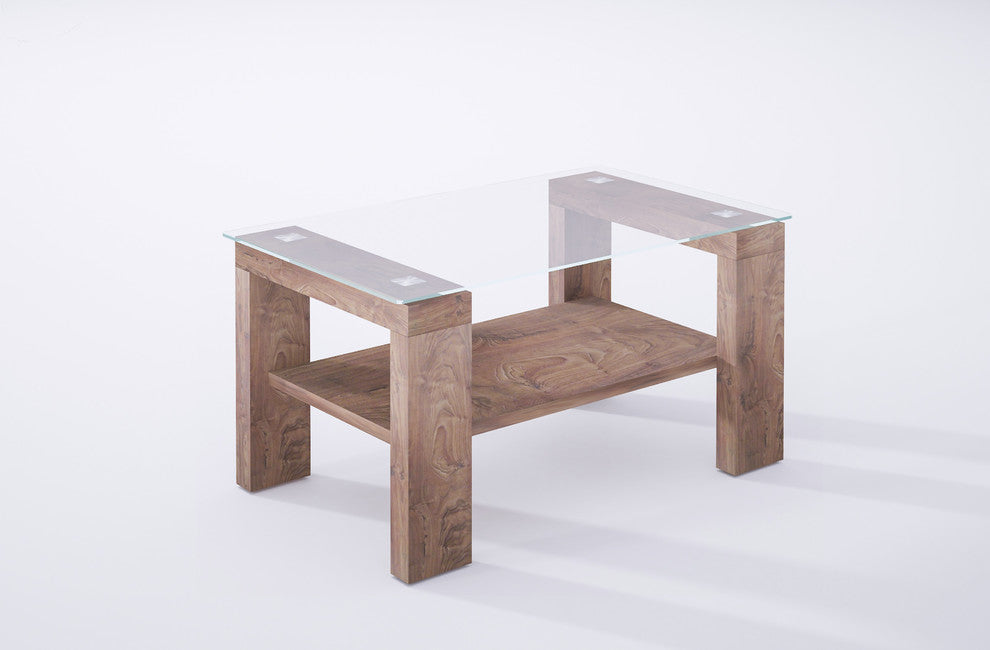LOREN Clear Glass Top Coffee Table