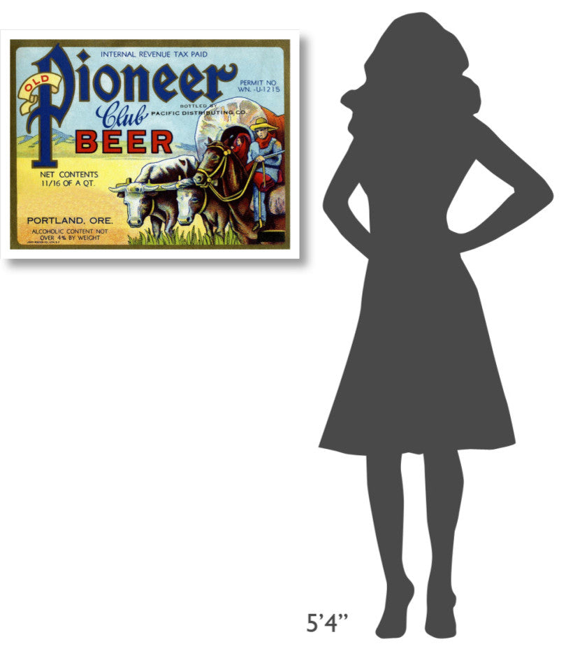 "Old Pioneer Club Beer" Digital Paper Print by Vintage Booze Labels, 32"x25"