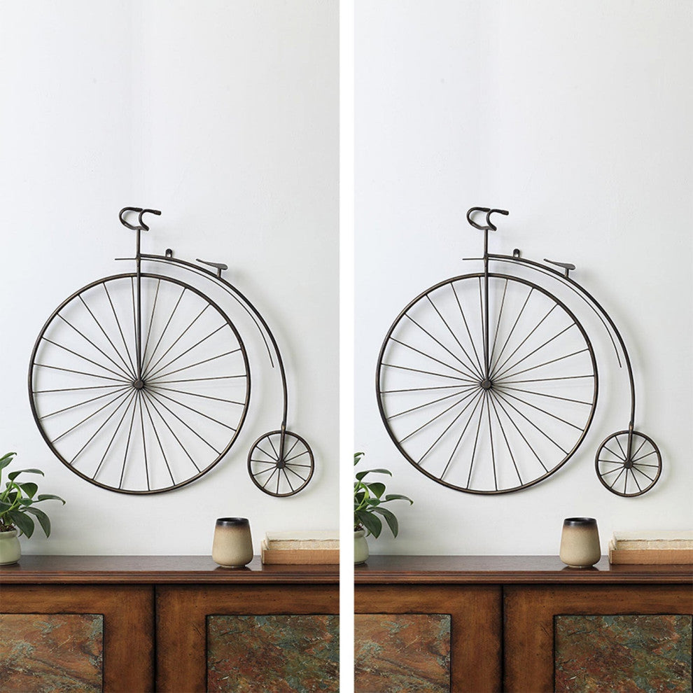 Victorian Bicycle Wall Hanging, 2-Piece Set
