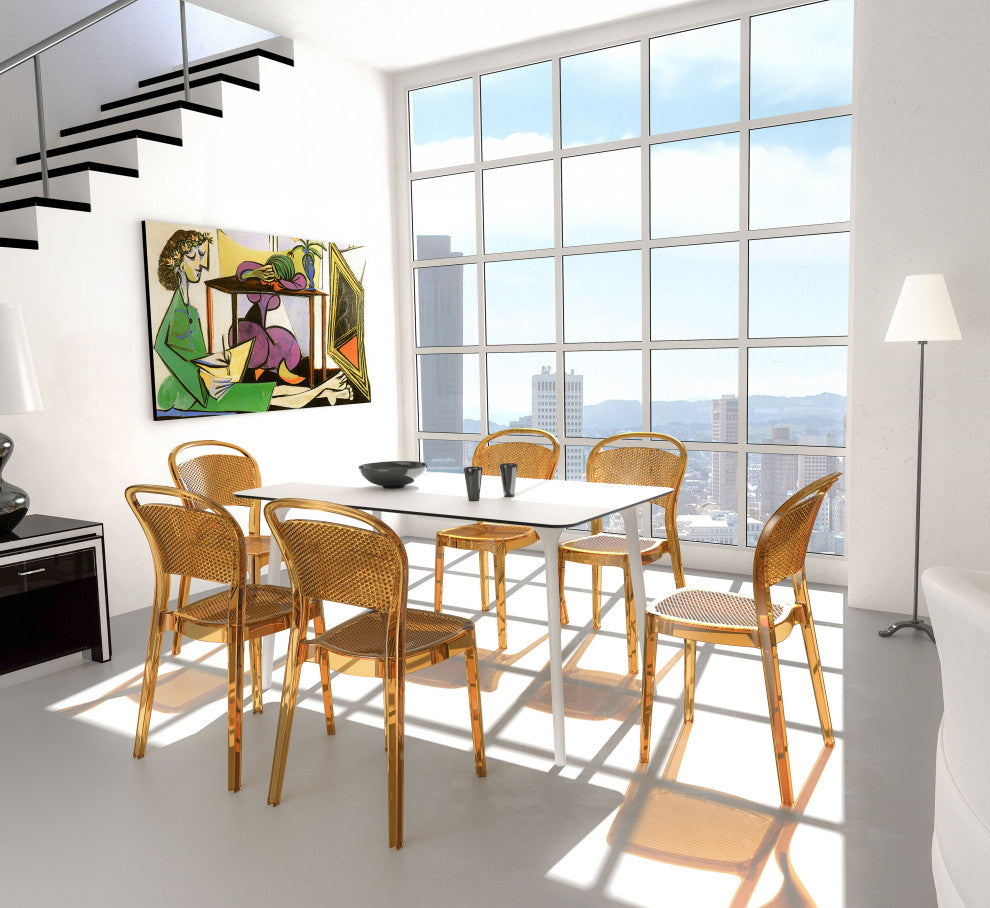 Compamia Bee Dining Chairs, Set of 2, Transparent Amber