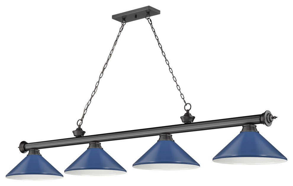 Zlite 2306-4BP-MNB 4-Light Billiard, Navy Blue
