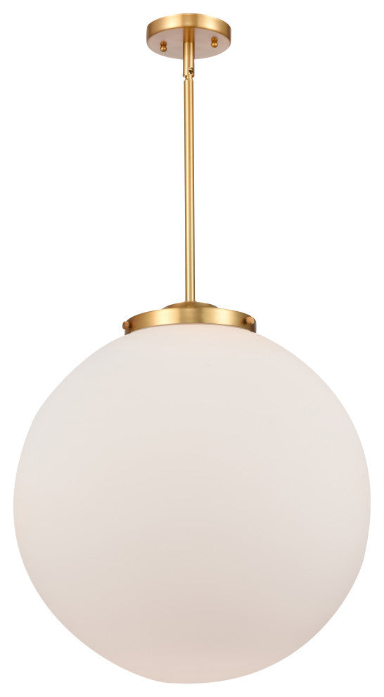 Beacon Pendant, Satin Gold, Matte White