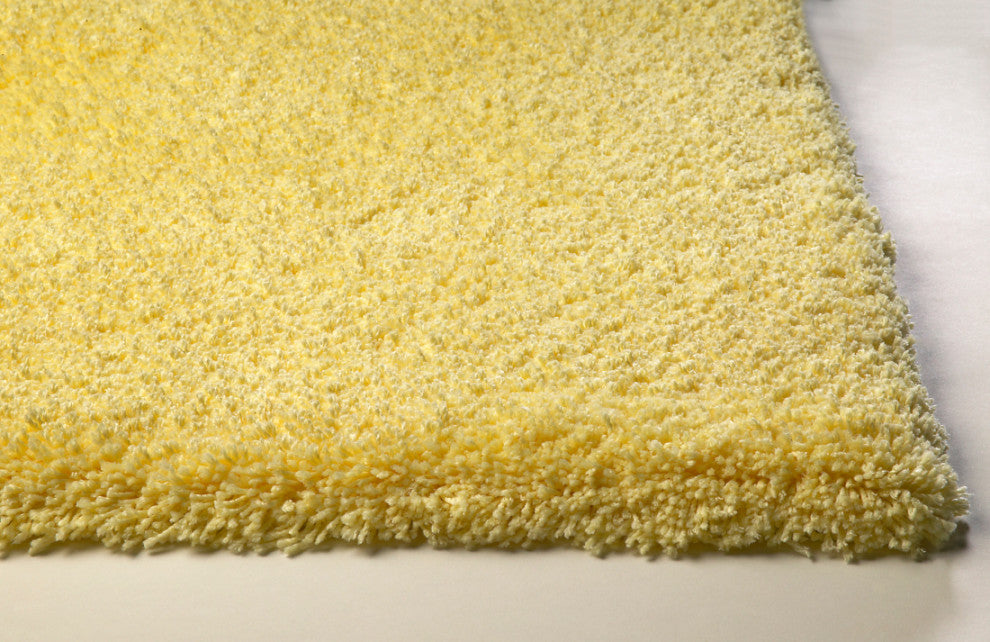 KAS Bliss 1574 Canary Yellow Shag Area Rug, 2'3" x 7'6" Runner