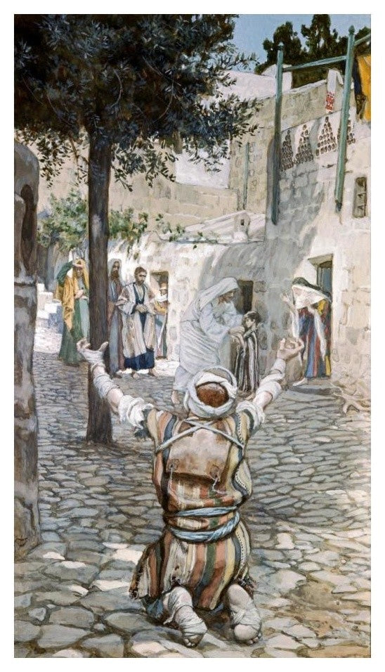 "Healing The Leper at Capernaum" Digital Paper Print by James Tissot, 14"x24"
