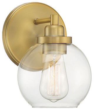 Carson Bathroom Vanity Light, Warm Brass, 1-Light Bath