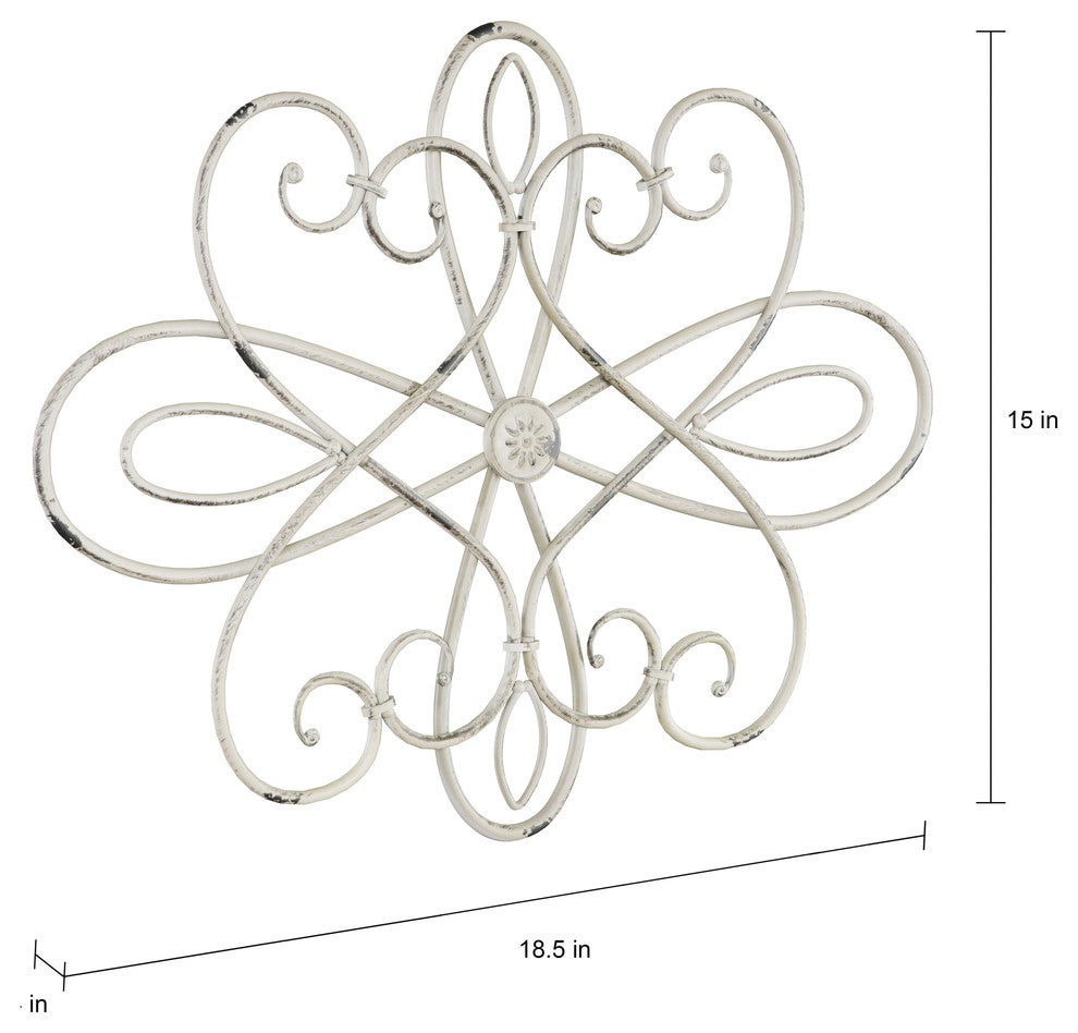 Medallion Metal Wall Art- 15 Inch Oval Swirl Metal Home Decor by Lavish Home