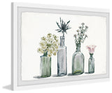 "Four Bottle Blooms" Framed Painting Print, 24"x16"