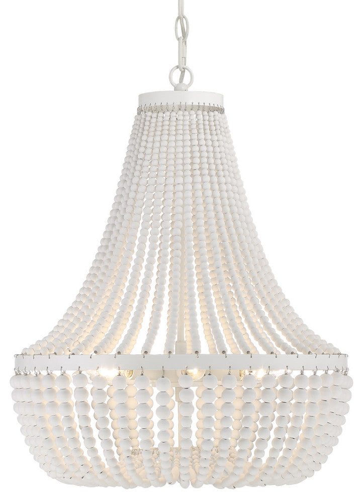 Crystorama Lighting Group 608 Rylee 6 Light 19"W Crystal Empire - Matte White