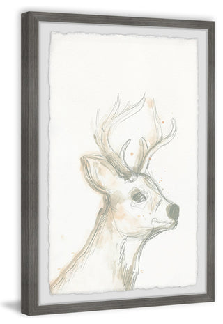 "Deer Cameo IV" Framed Painting Print, 24"x36"