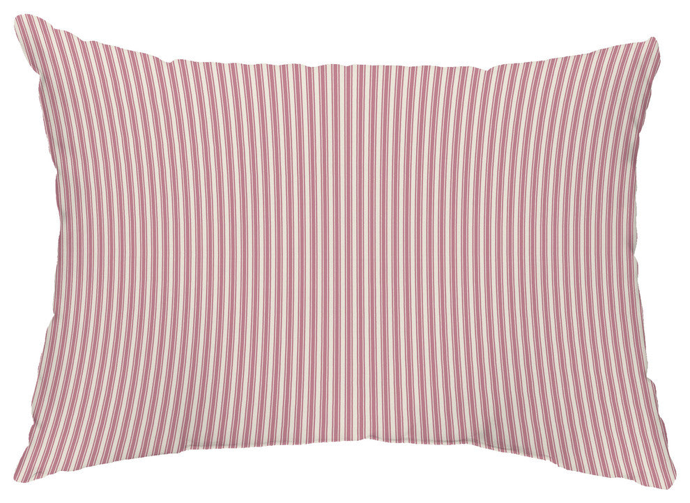 Ticking Stripe 14"x20" Decorative Stripe Outdoor Pillow, Purple