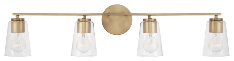Capital Lighting 148641-537 Portman 4 Light 36"W Vanity Light - Aged Brass
