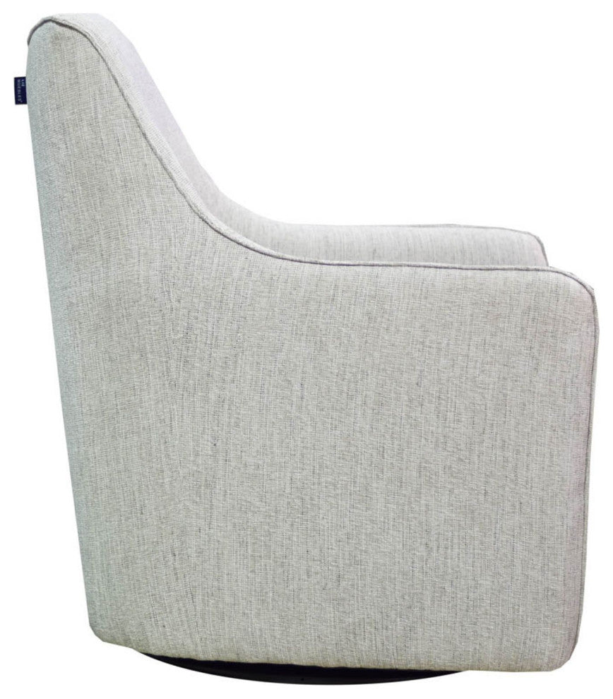 Lounge Upholstered Swivel Chair, Woven Linen