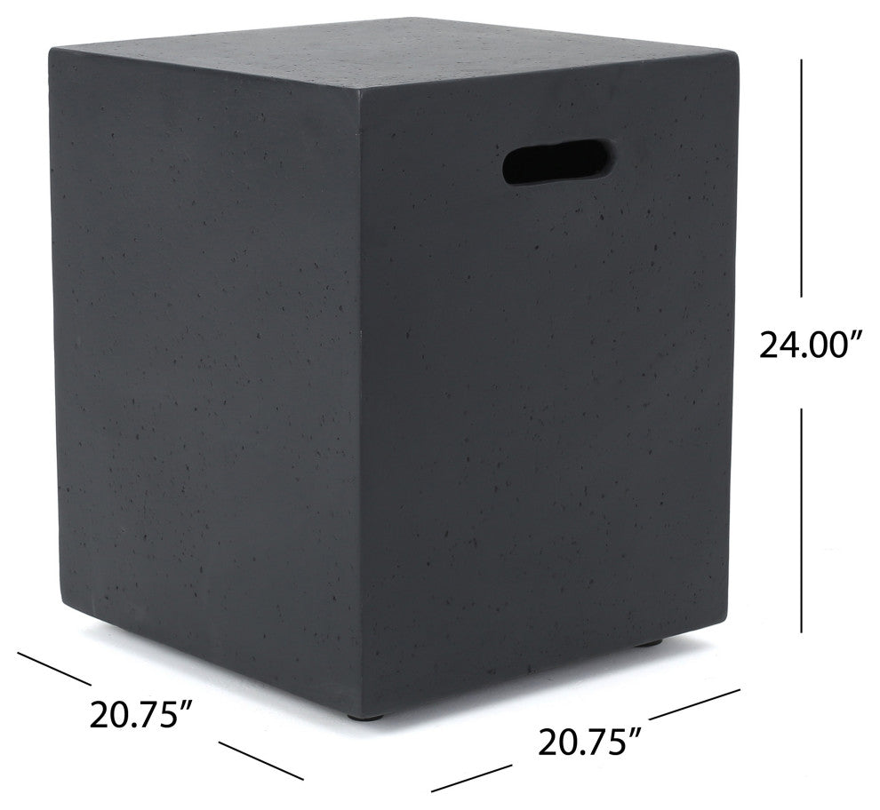 GDF Studio Hearth Square 50K BTU Outdoor Gas Fire Pit Table With Tank Holder, Dark Gray