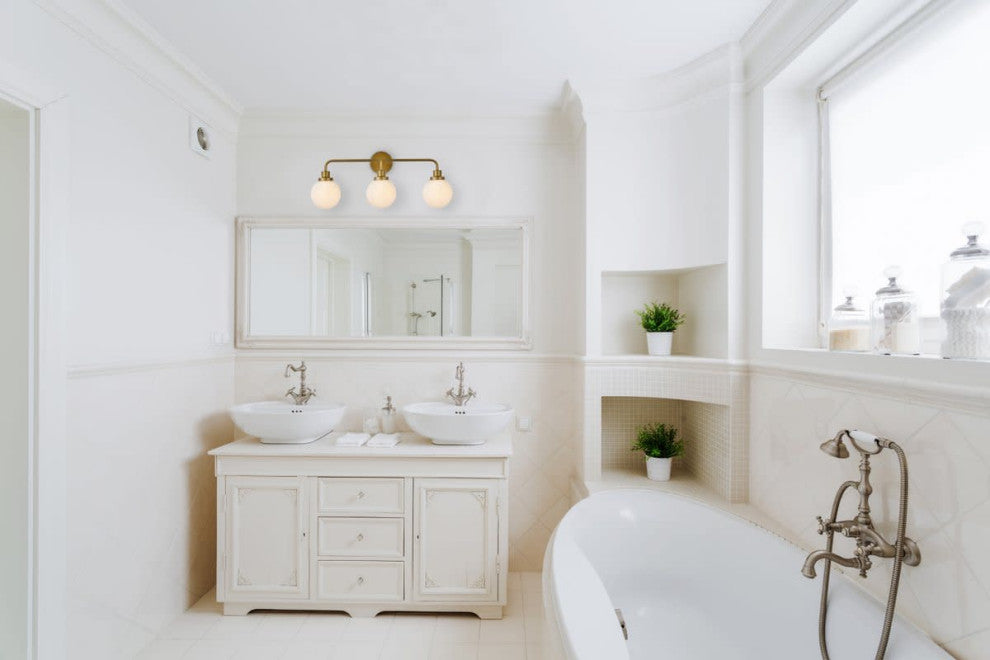 Elegant Lighting LD7034W28 Hanson 3 Light 28"W Vanity Light - Black / Frosted