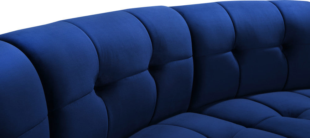 Limitless Velvet Upholstered 10-Piece Modular Sectional, Navy