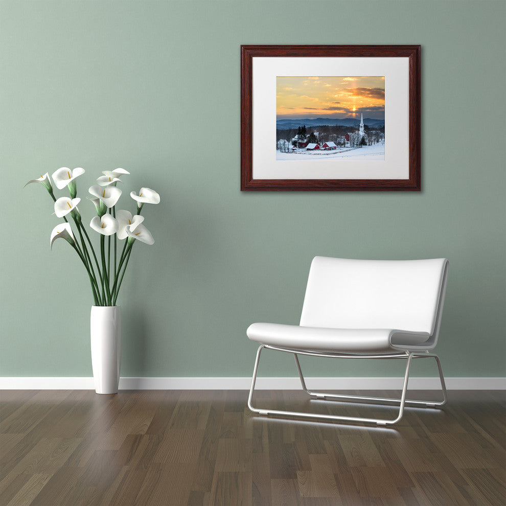 Michael Blanchette 'Peace over Peacham' Art, Wood Frame, White Mat, 14x11