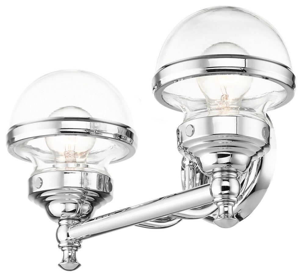 Livex Lighting Oldwick 2 Light Polished Chrome Vanity Sconce