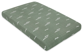 Mini Crib Sheet, GOTS Certified Organic Muslin Cotton, Ocean Waves
