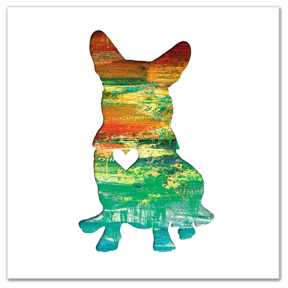 Designs Direct Creative Group Paint Silhouette Corgi 20x20 Canvas Wall Art