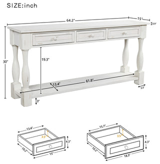 Gewnee Console Table 64" Long Sofa Table Easy Assembly
