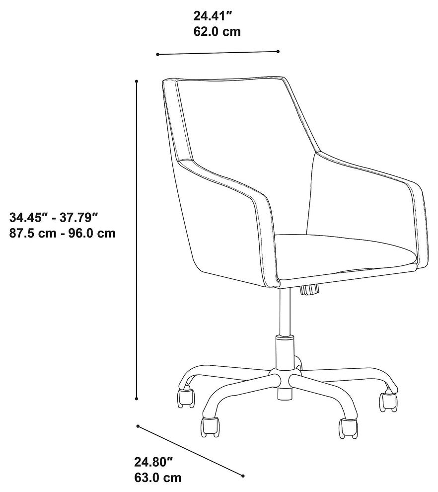 Cabot Mid Back Leather Box Chair, White