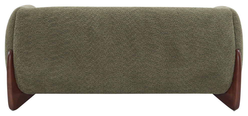 CKH 63" Upholstered Boucle Fabric Sherpa Loveseat, Olive Green