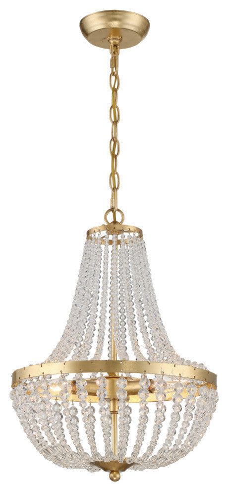 Crystorama 603-GA, 3-Light Chandelier, Antique Gold