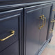 49" Single Sink Vanity, Blue Finish With Black Galaxy Granite And Oval Sink