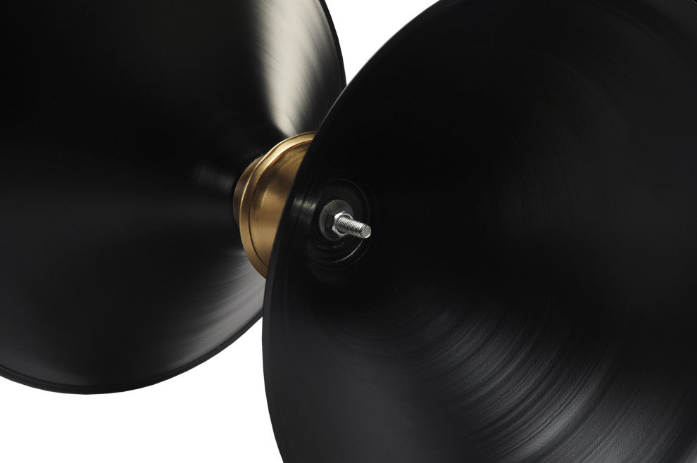 Modern Black and Gold Drum Side Table