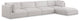 Ease Fabric Upholstered L-Shaped Modular Sectional, Cream, 4 Piece: 2 Corner, 2 Armless, 1 Ottoman