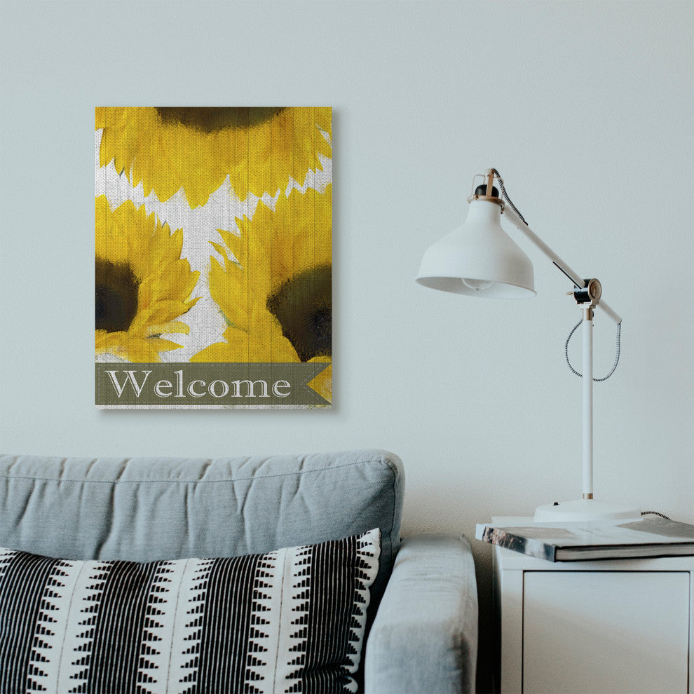 Sunflower Welcome Yellow Flowers Painting, 24"x30"