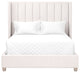 Chandler Bed, Cream Velvet, Natural Gray, Standard King