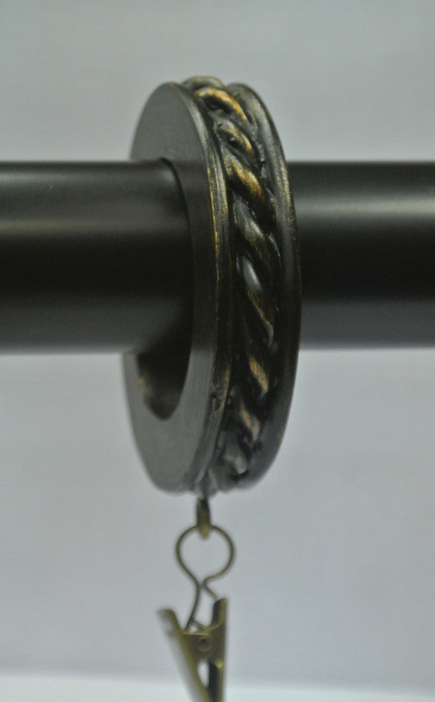 1 3/4" Rope Designer Curtain Rings, Burnt Gold, Set of 14