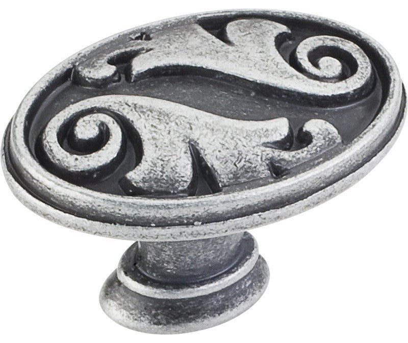 Jeffrey Alexander Regency Cabinet Knob, Distressed Antique Silver