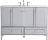 Gray 48" Traditional Bathroom Vanity