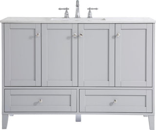 Gray 48" Traditional Bathroom Vanity