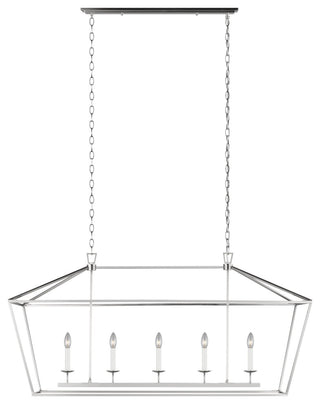 Dianna Five Light Medium Linear Chandelier, Brushed Nickel