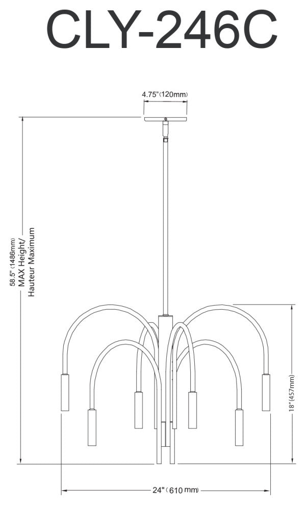 Callway Contemporary 6 Light Aged Brass Metal Chandelier