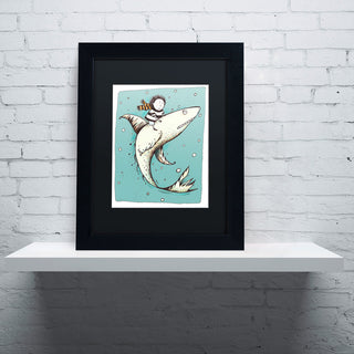'Fish Boy' Matted Framed Canvas Art by Carla Martell