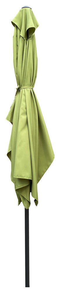 9' Outdoor Patio Market Umbrella With Push Button Tilt and Crank, Lime Green