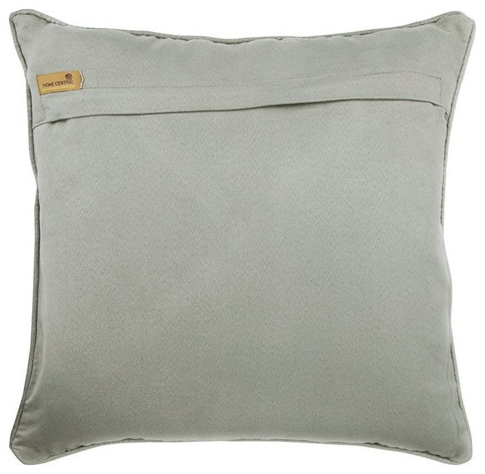 Patchwork Silver Faux Leather & Suede 14"x14" Pillow Cover, Silver Safari