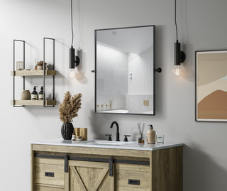 Home Living 30x36 Pivot Mirror, Black