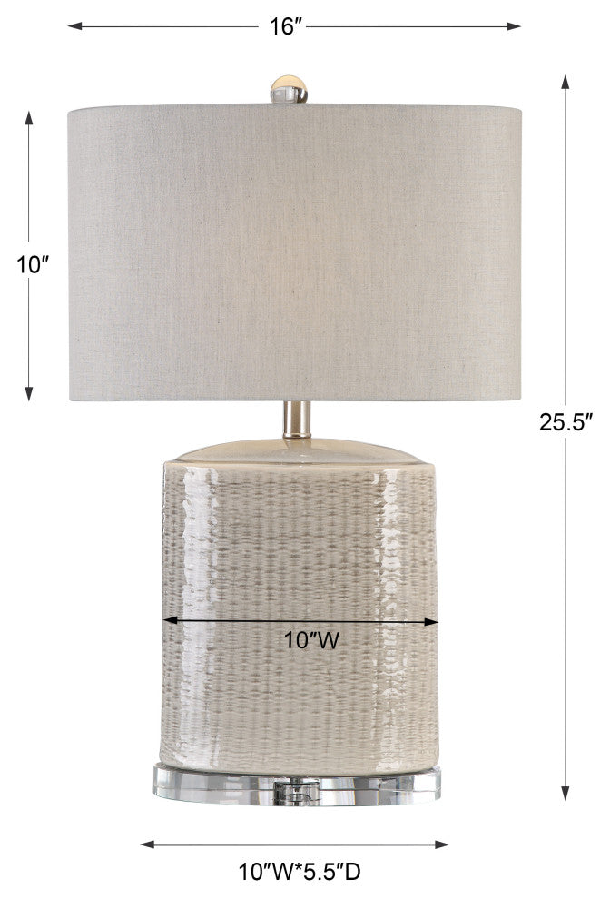 Uttermost Modica Taupe Ceramic Lamp