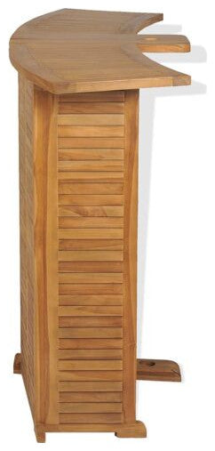 vidaXL Bar Table Brown Solid Teak Wood Large Foldable Bar Table