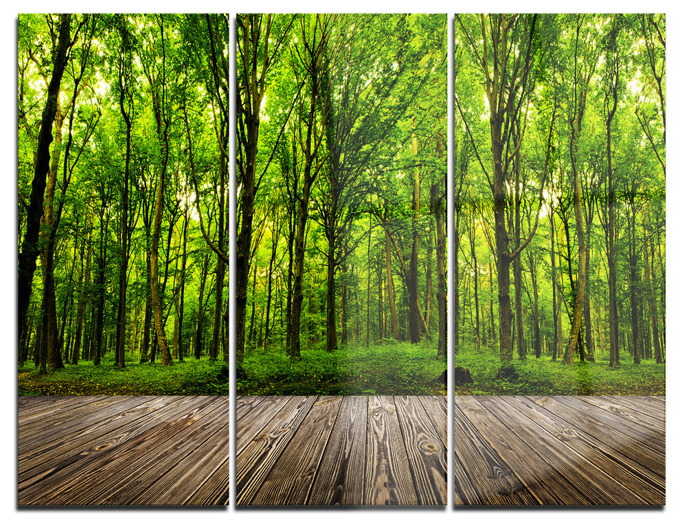 "Room Interior in Forest" Metal Wall Art, 3 Panels, 36"x28"