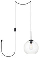 Living District Baxter 1-Light Plug-In Pendant Black
