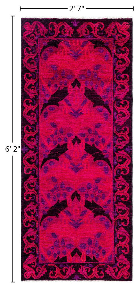 Overdyed One-of-a-Kind Hand-Knotted Area Rug Multi, 2' 7" x 6' 2"
