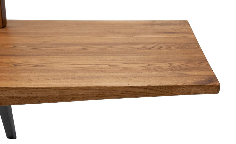 Solid Chestnut Wood Sofa with Sand Cast Aluminium Legs 31"x102"x36"