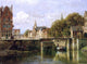 Johannes Karel Klinkenberg A View of Amsterdam with a Man Wrapped Canvas
