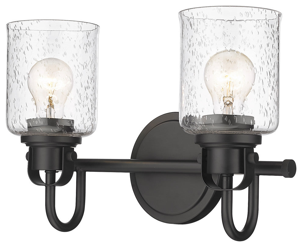 Zlite 340-2V-MB 2-Light Vanity, Clear Seeded